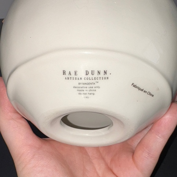 Rae Dunn White CHEER Ornament Decoration with Red Ribbon - Picture 4 of 5